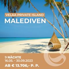 Eine ruhige Oase, fernab vom Alltagstrubel, nur Ihr und die unendliche Schönheit der Malediven 🇲🇻 - lasst Euch jeden Wunsch von den Lippen ablesen 💋, während Ihr in Gedanken schon bei Eurem nächsten Cocktail 🍹, Tauchgang oder Golfspiel seid 💙.

Reist ins tropische Paradies 🌴 und lasst Eure Träume Wirklichkeit werden 💭!

📍 Malediven - Velaa Private Island
🌙 9 Nächte in der Sunrise Water Pool Villa
☕️ Frühstück
📆 16.05. - 30.09.2023
⛳️ 5 Greenfees
✈️ Flug Velana International Airport (Malé) - Velaa Private Island
➡️ ab € 13.706,- p. P.
➡️ https://kf.de/velaa
.
.
.
#travel #golfurlaub #vacation #malediven #golf