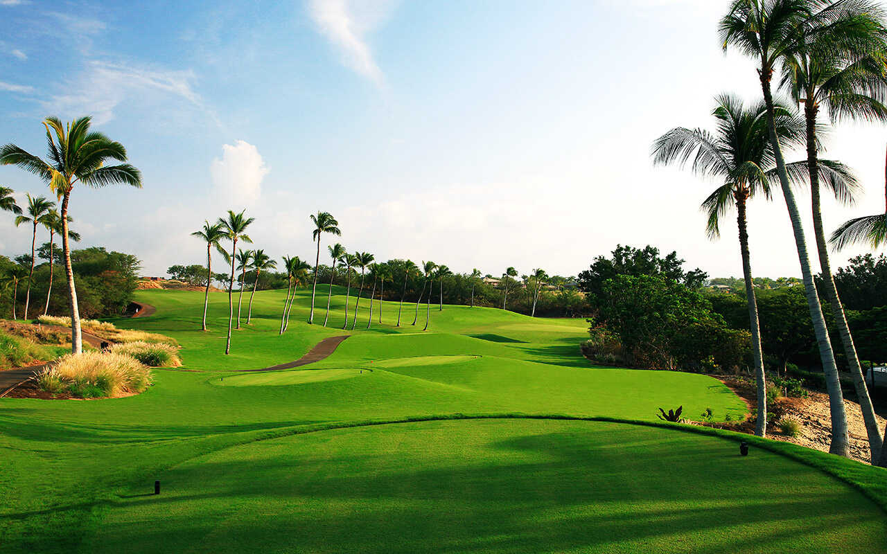 Golfplatz in Waimea, Big island of Hawaii Mauna Kea Golf Course