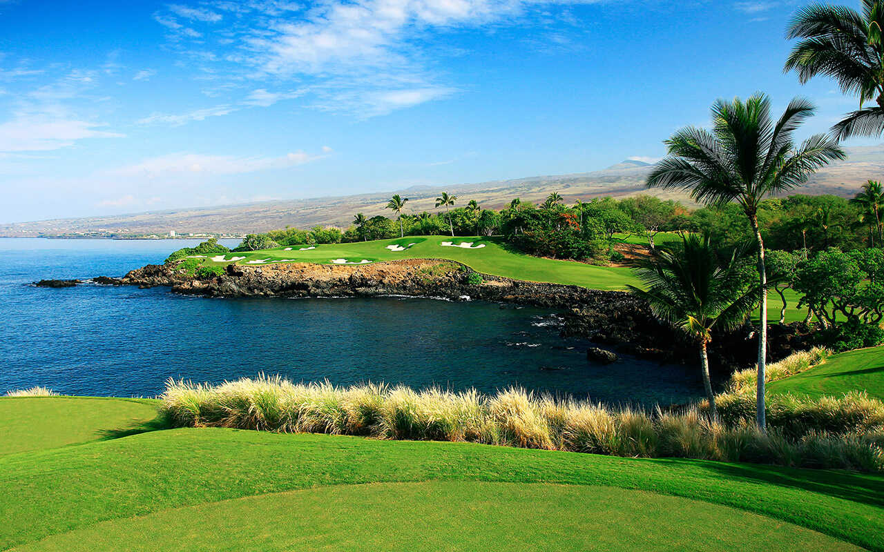 Golfplatz in Waimea, Big island of Hawaii Mauna Kea Golf Course