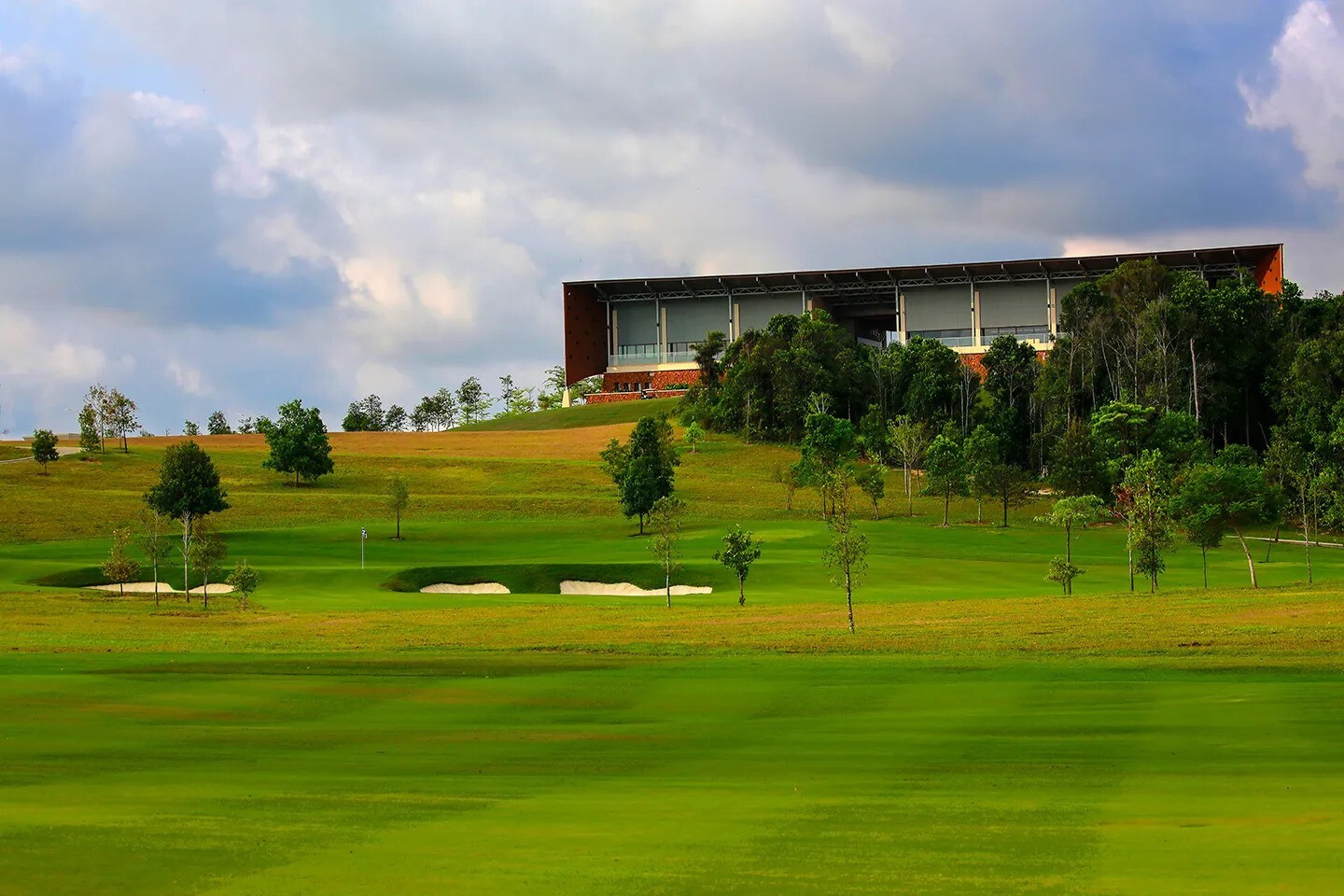 Golfplatz und Clubhouse